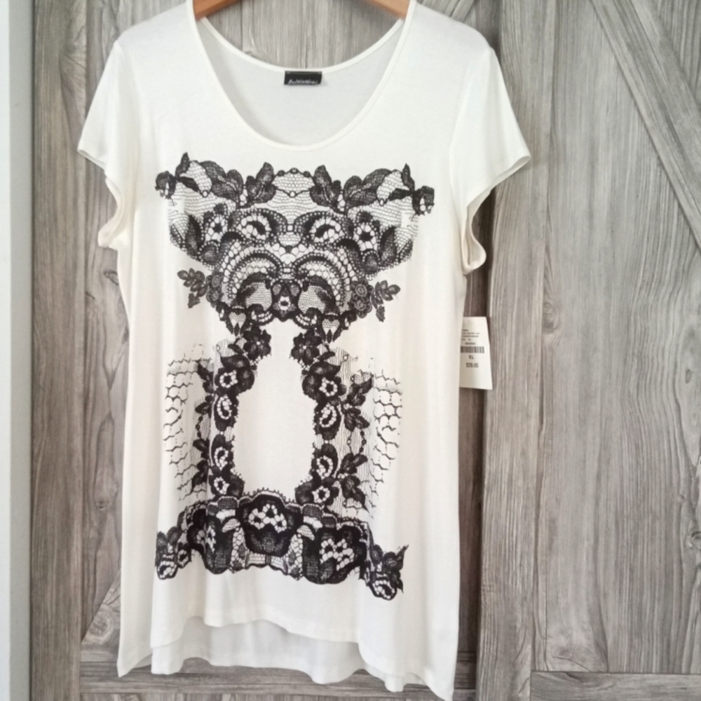 Winter White Hi/Low Tunic Top XL